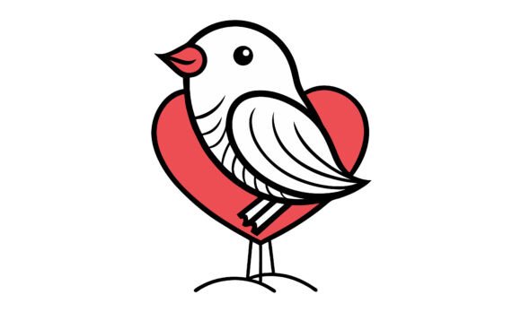Download Bird with Heart Love Illustration - Heart love illustration Collection